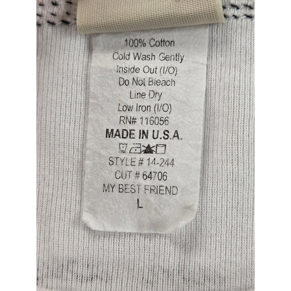 Jess & Jane White Dog Print Pet Lover 3/4 Pull over cotton t-shirt Women Large - Picture 7 of 7